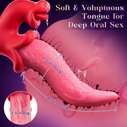 HZA™ Sex Toys Realistic Tongue Vibrator for Women – 10 Licking Clitoral & 10 Swing Vibration Modes, AAVibe Rose Toy Thrusting Vibrators Dildo, Adult Toy Stimulator Pleasure Tools for Female Couples Games