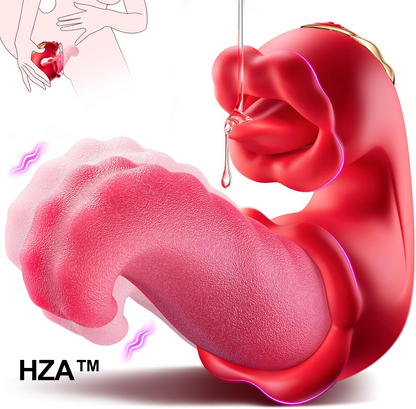 HZA™ Sex Toys Realistic Tongue Vibrator for Women – 10 Licking Clitoral & 10 Swing Vibration Modes, AAVibe Rose Toy Thrusting Vibrators Dildo, Adult Toy Stimulator Pleasure Tools for Female Couples Games