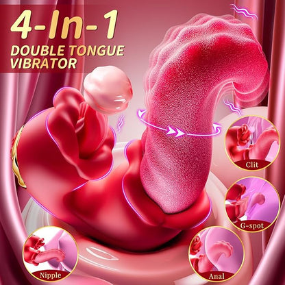 HZA™ Sex Toys Realistic Tongue Vibrator for Women – 10 Licking Clitoral & 10 Swing Vibration Modes, AAVibe Rose Toy Thrusting Vibrators Dildo, Adult Toy Stimulator Pleasure Tools for Female Couples Games